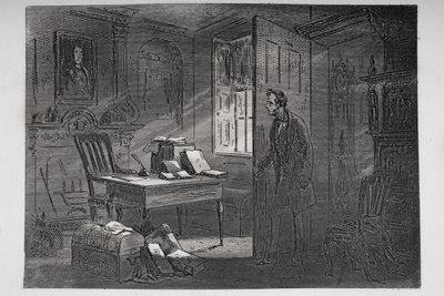 A szoba portréval, illusztráció Charles Dickens (1812-70) „Little Dorrit” című művéből, először 1857-ben jelent meg alkotó: Hablot Knight Browne